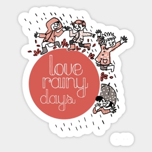 Love Rainy Days Sticker